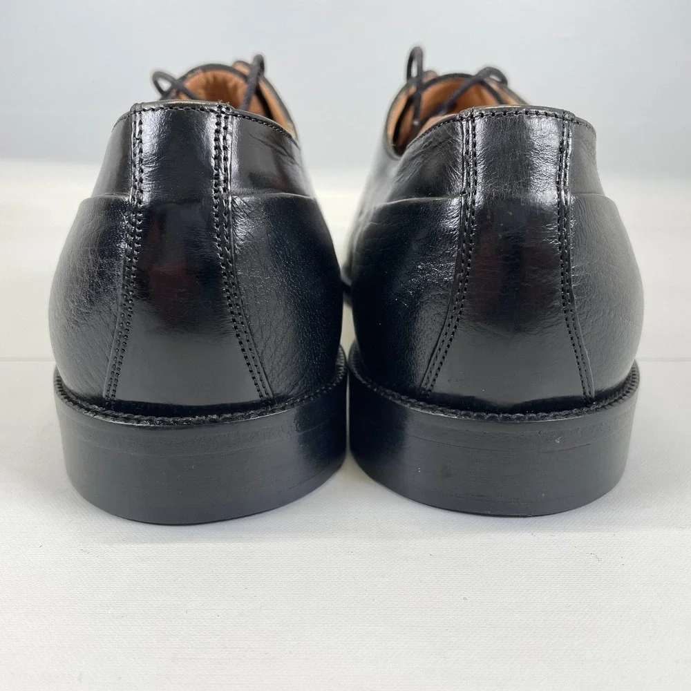 Johnston & Murphy Cellini Oxford Shoes Mens Size 9.5 M Black Deerskin Cap Toe